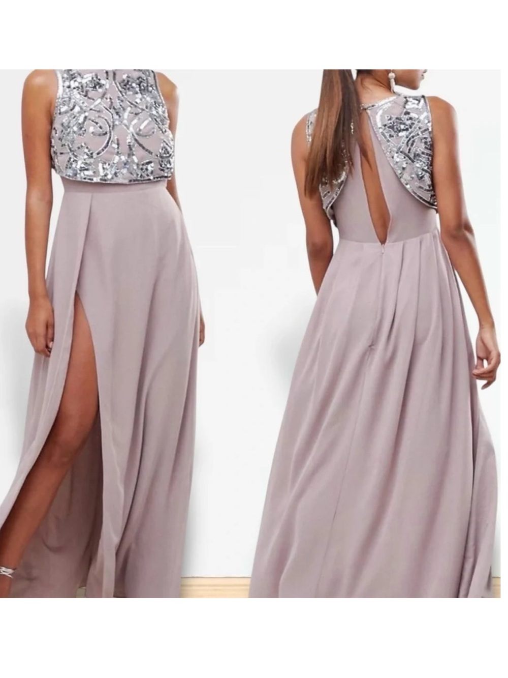 ASOS Mauve Beaded Tall Dress